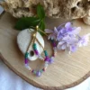 Grandes boucles d'oreille et améthystes, onyx verts, quartz verts. – Image 2