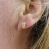 Boucles d'oreille Muja Juma  Puces Coeur argent plaquées or 3 microns – Image 3