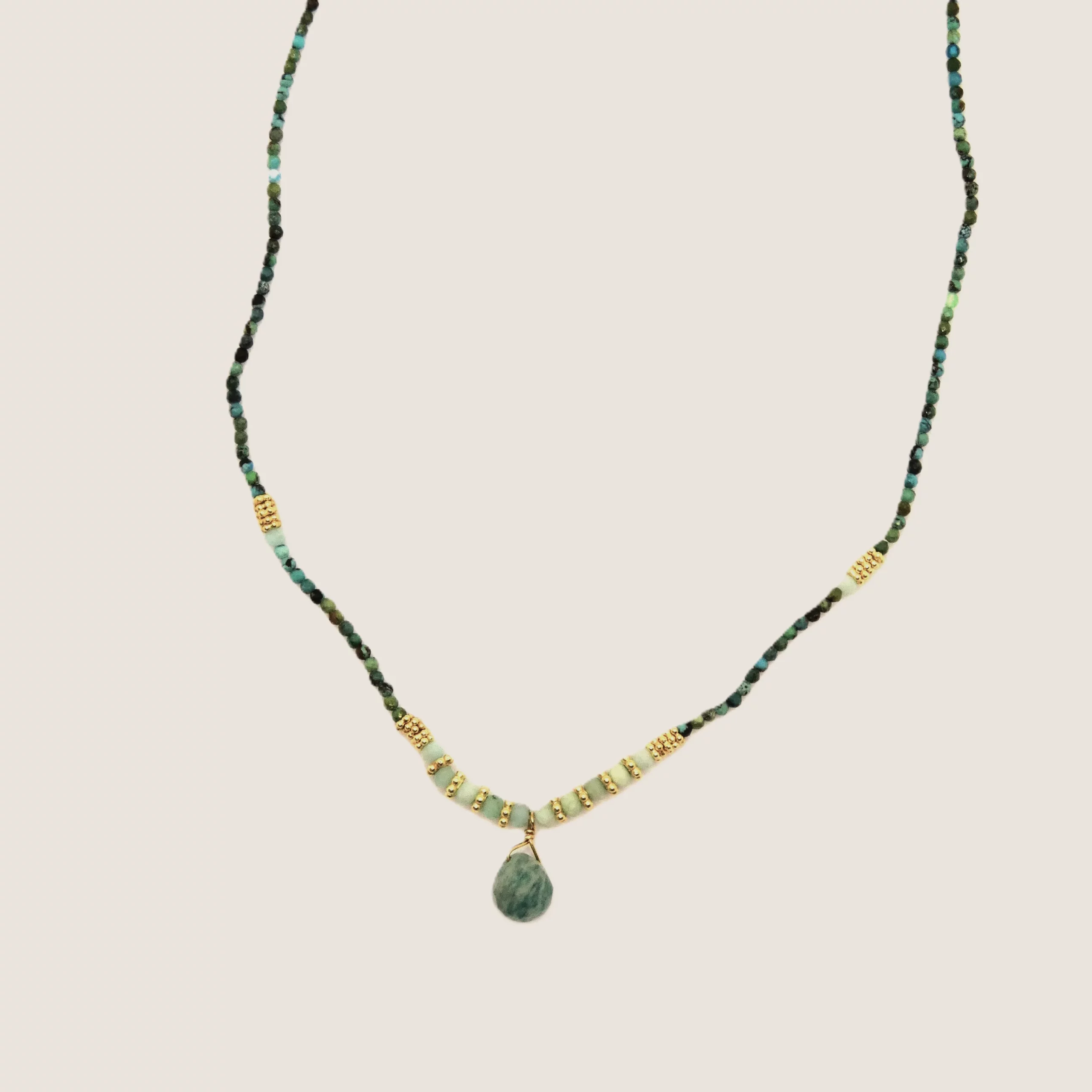 Collier Arte Fact Bohême amazonites et turquoises