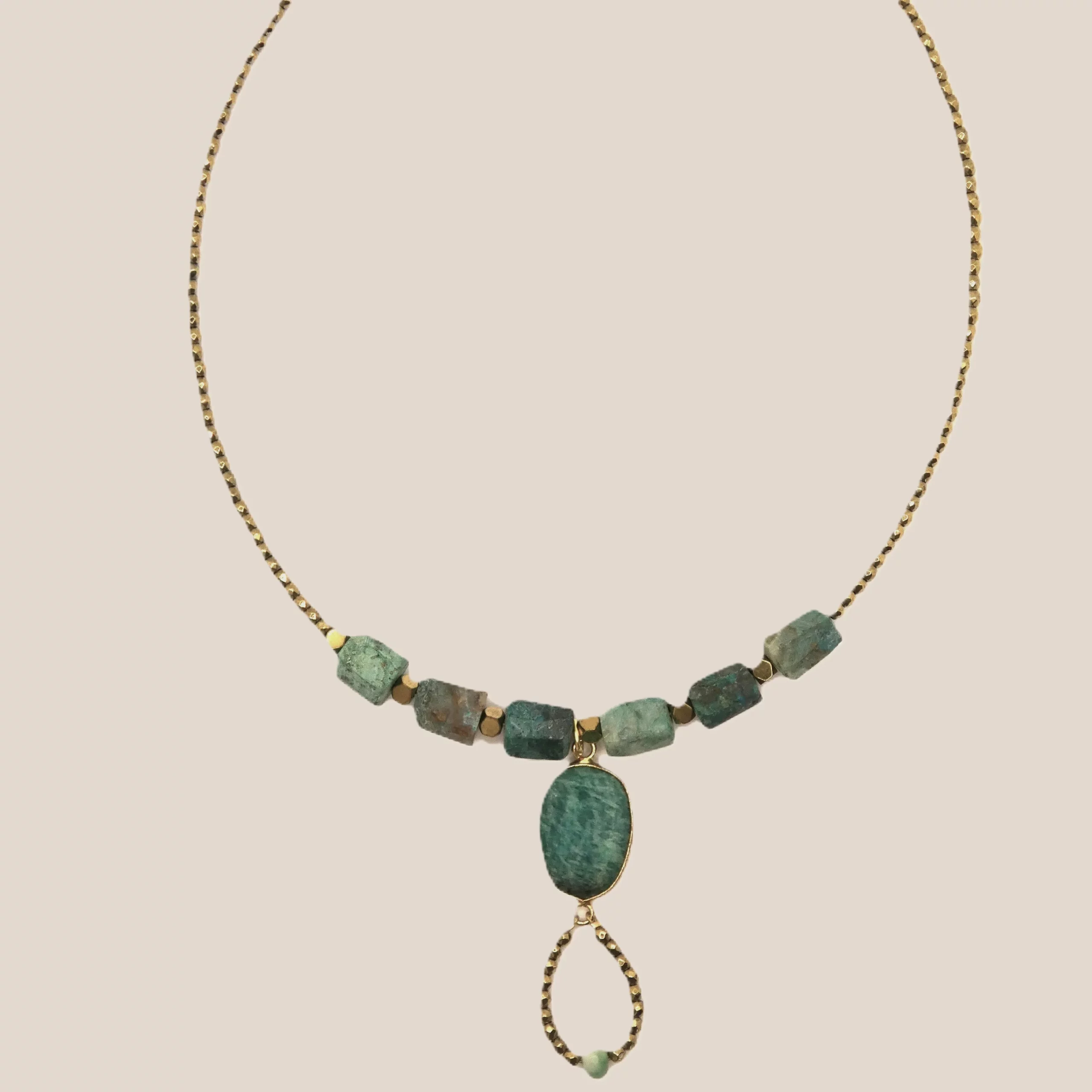 Collier Arte Fact Bohême chrysocoles et hématites