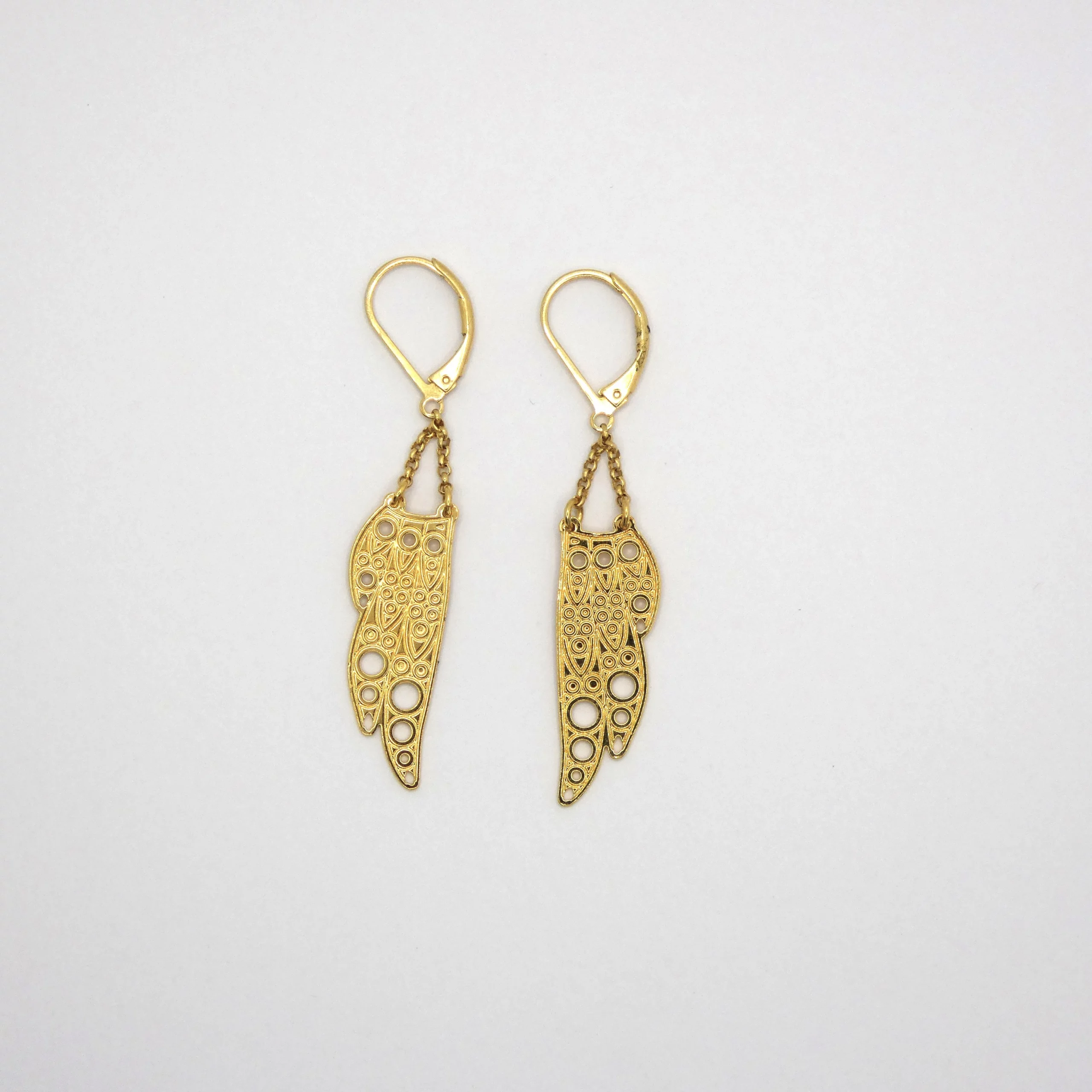Boucles d'oreille Amélie Blaise, Sarah Bernhardt plaquées or – Image 3