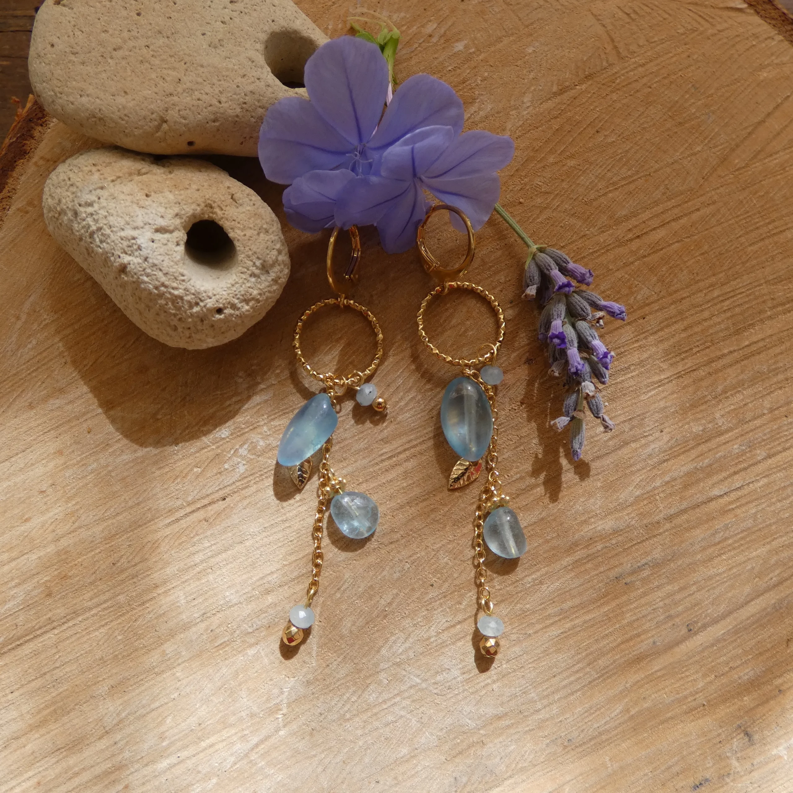 Boucles d'oreille Arte Fact avec aigues marine 2