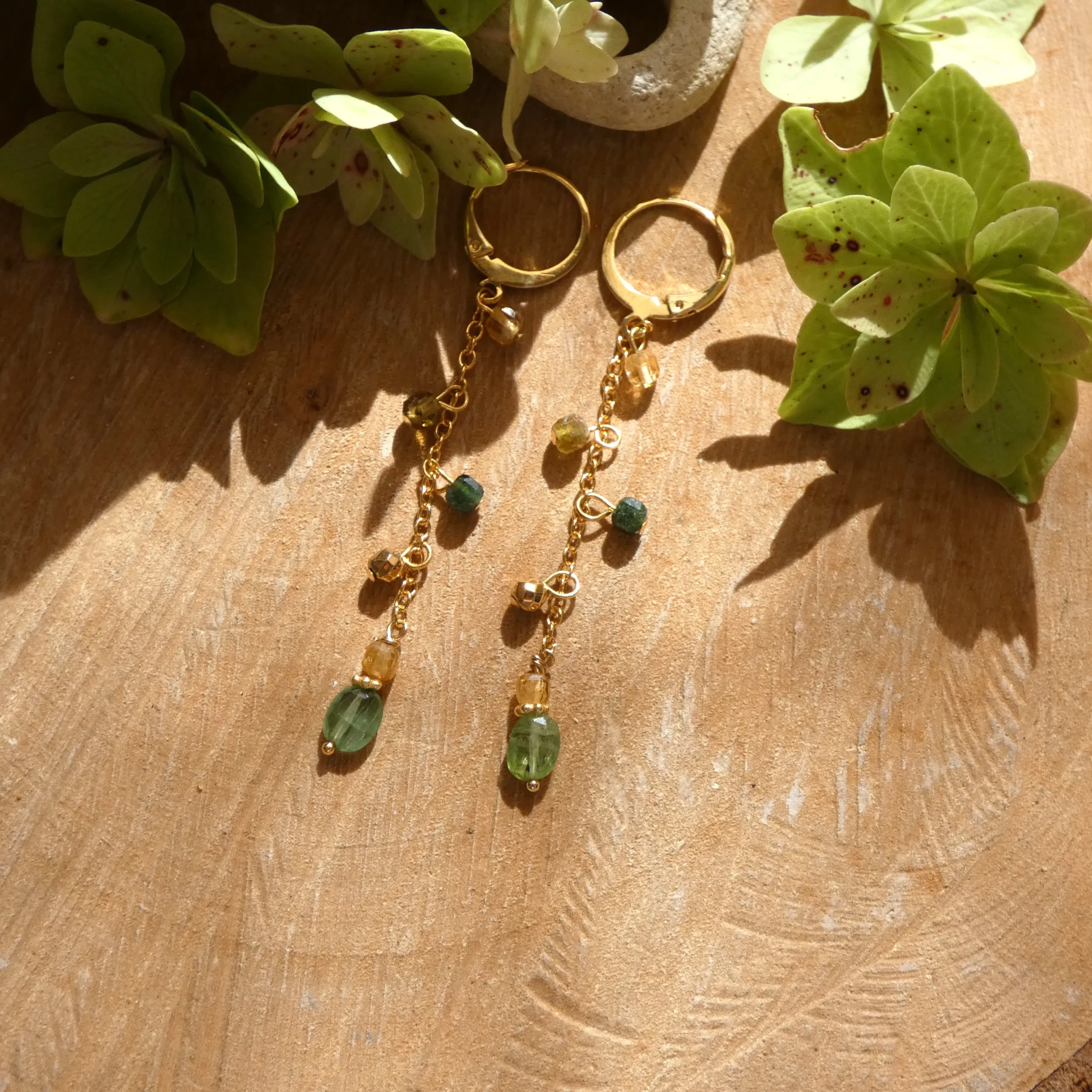 Boucles d'oreille Arte Fact tourmalines vertes 2