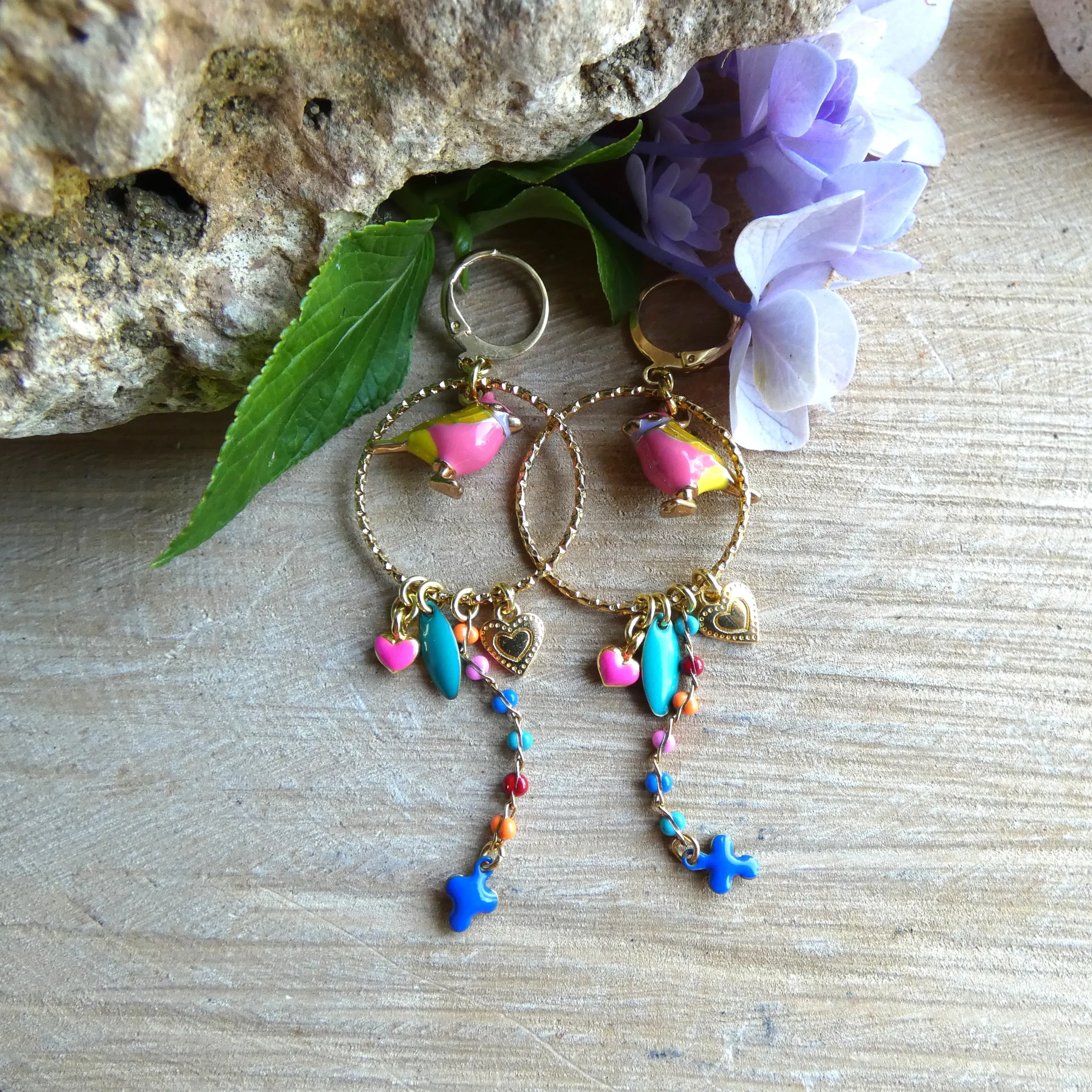 Boucles d'oreille Arte Fact Birdy in summer avec oiseau – Image 4